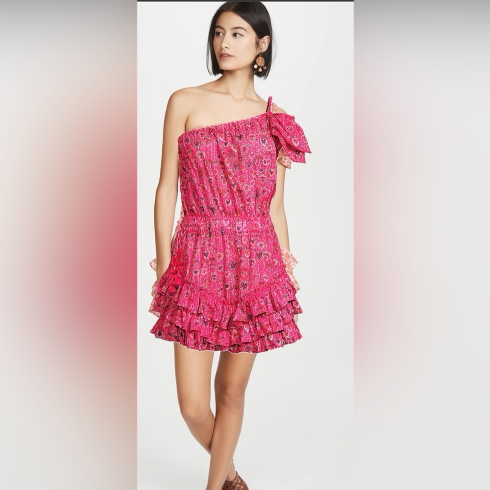 Poupette St Barth Kaia Heart One Shoulder Mini Dress Size M
